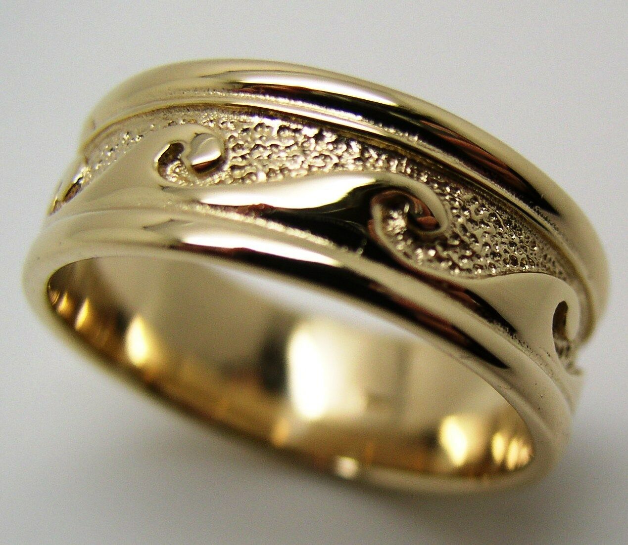 Kaedesigns Size W 1/2 - 11.5 Solid Genuine 9ct 9Kt Yellow, Rose or White Gold Mens Surf Wave Ring 258