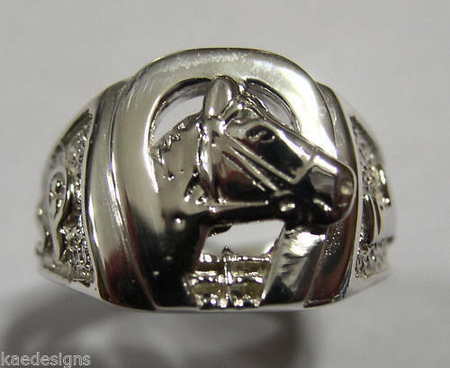 Size W Kaedesigns, New Genuine Sterling Silver Large Horse Shoe Ring 390
