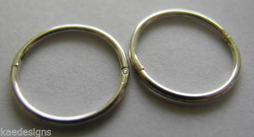 Sterling Silver Sleepers Hinged Earrings Plain 12mm
