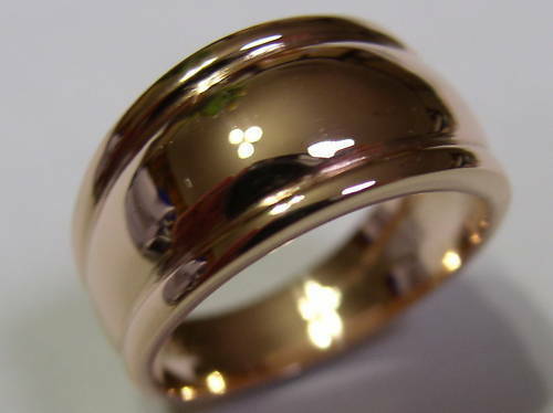 Size L Kaedesigns, 9ct 9kt Full Solid Yellow, Rose or White Gold Thick Dome Ring 12mm Wide