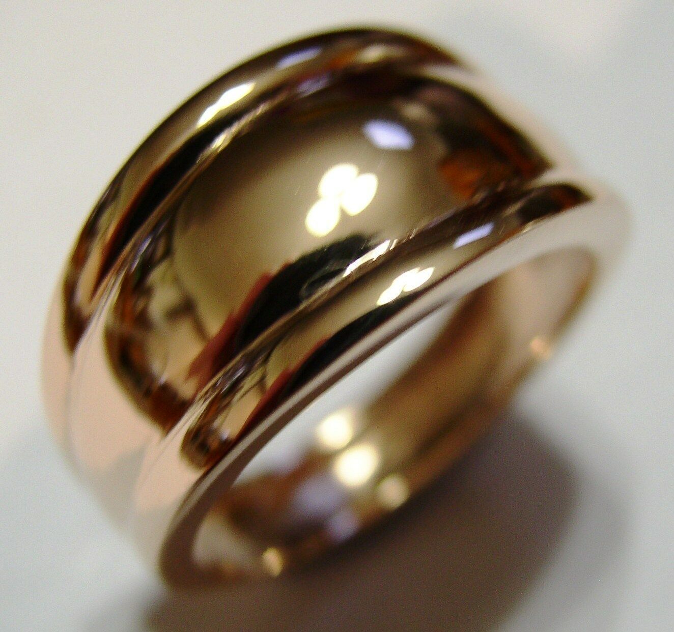Size L Kaedesigns, 9ct 9kt Full Solid Yellow, Rose or White Gold Thick Dome Ring 12mm Wide