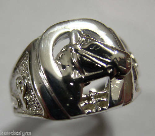 Size W Kaedesigns, New Genuine Sterling Silver Large Horse Shoe Ring 390