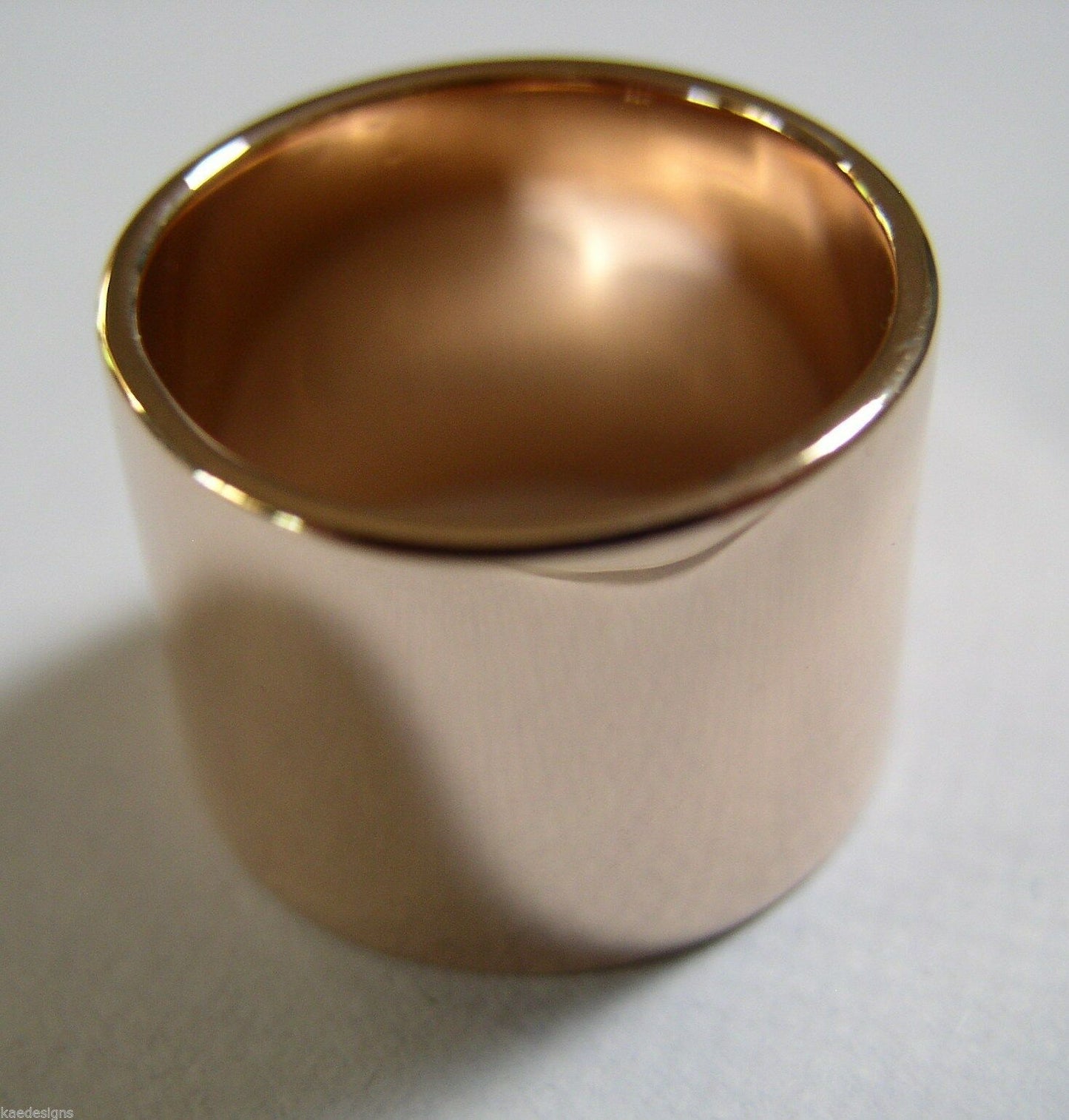 Size M Genuine, Kaedesigns, 9ct 9k Yellow, Rose or White Gold Full Solid Extra Wide 14mm Band Ring