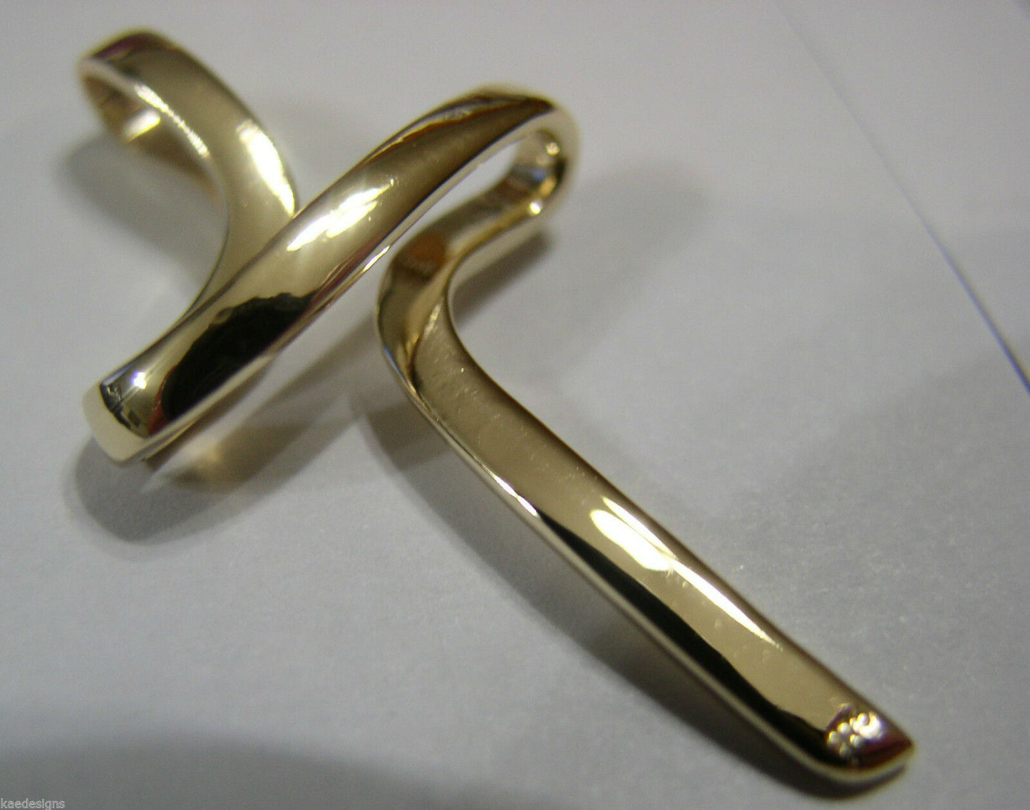 Kaedesigns, Genuine Large Modern 18ct 750 Yellow, Rose or White Gold Cross Crucifix Pendant 277