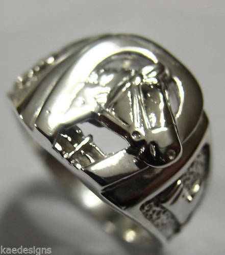 Size W Kaedesigns, New Genuine Sterling Silver Large Horse Shoe Ring 390
