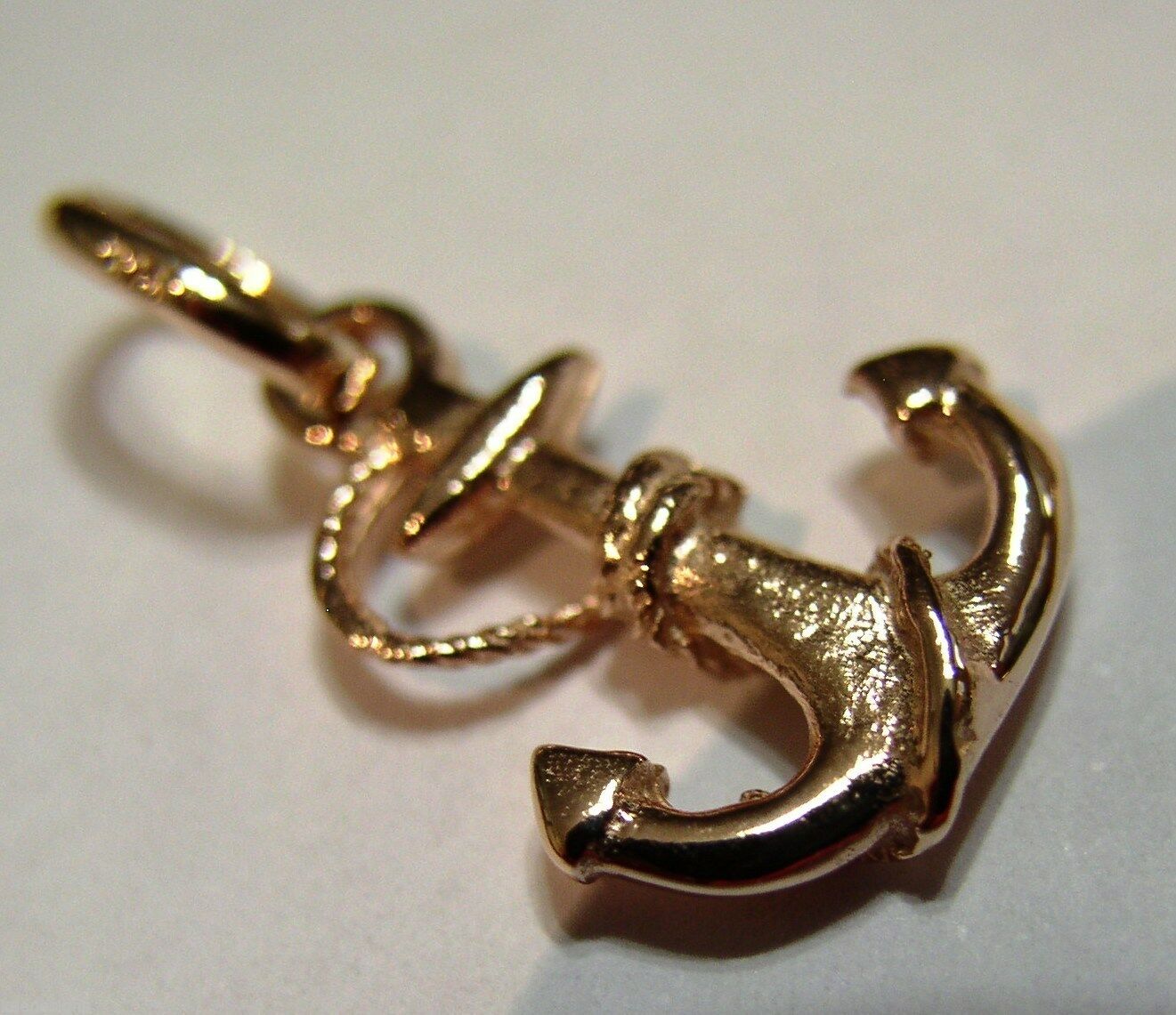 Kaedesigns, Genuine New 9ct 9kt Yellow, Rose or White Gold Solid Anchor Boat Pendant / Charm