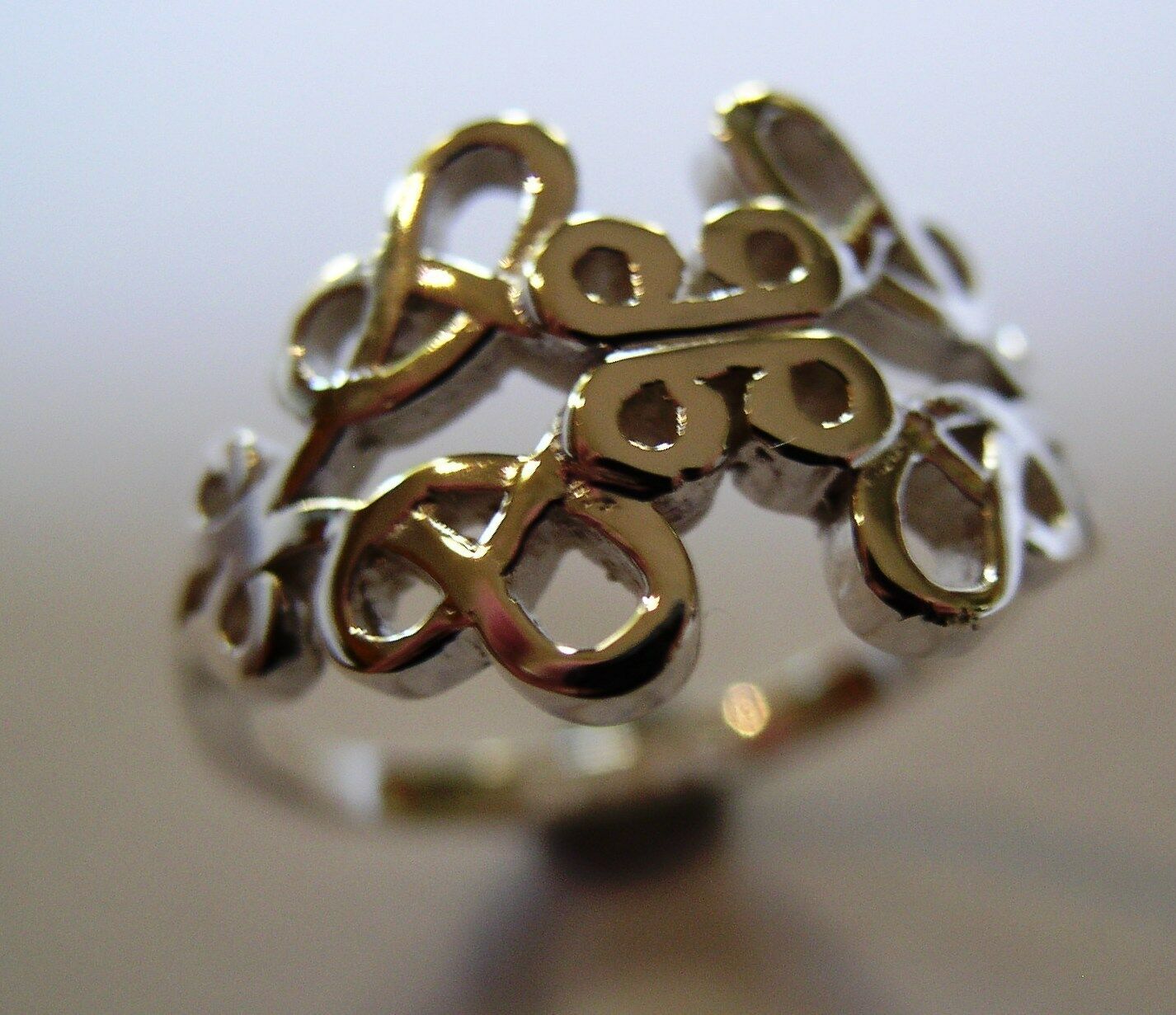 Solid New Genuine 9ct 9kt White Gold Hallmarked 375 Fancy Celtic Swirl Ring 421