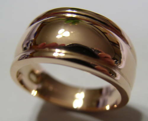 Size L Kaedesigns, 9ct 9kt Full Solid Yellow, Rose or White Gold Thick Dome Ring 12mm Wide