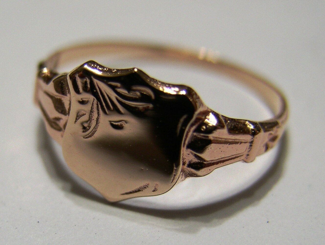 Size K, Kaedesigns New Childs Solid 9ct 9k Yellow, Rose or White Gold Shield Signet Ring