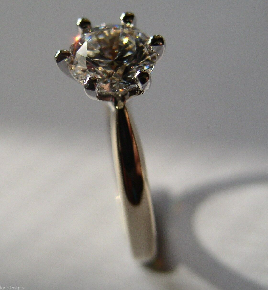 Kaedesigns, Genuine 9ct Solid Yellow Gold + White Gold setting Ring