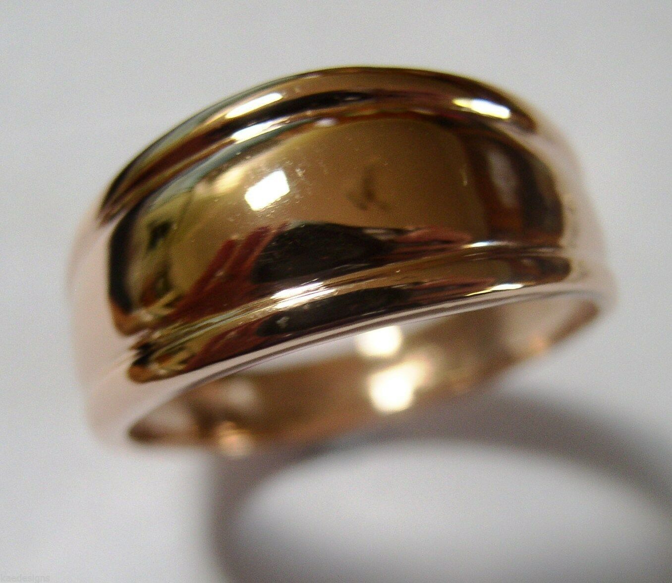 Kaedesigns, Genuine 9ct Full Solid Yellow, Rose or White Gold Thick Dome Ring 10mm Wide Size X