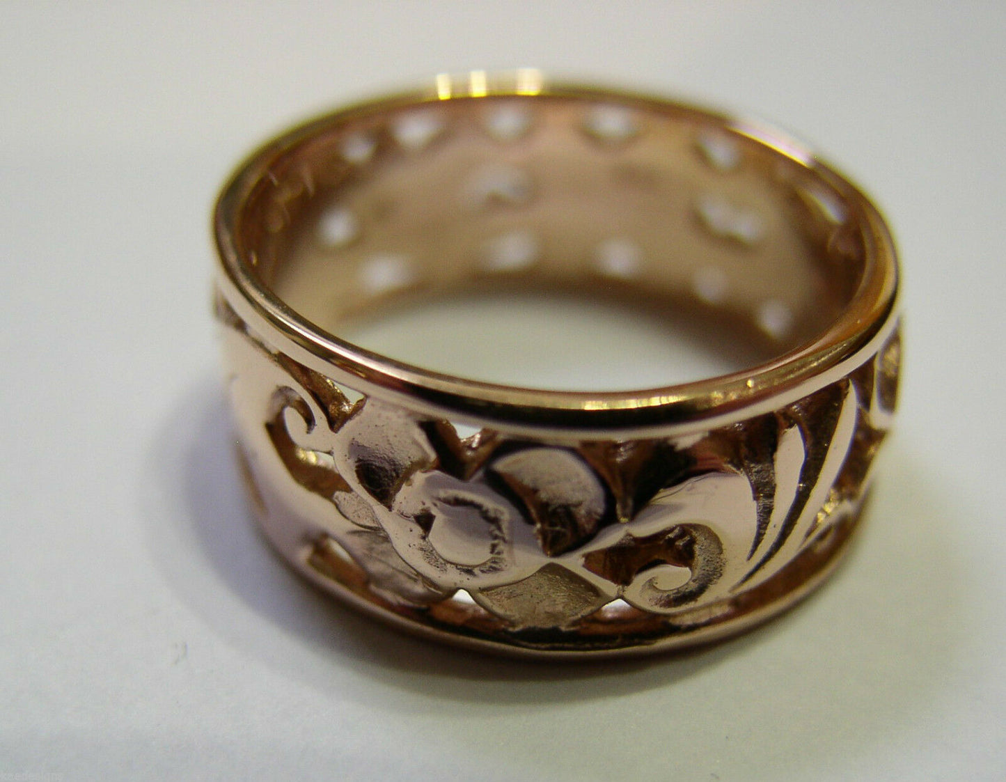 Size Q Genuine Full Solid 375 9ct 9kt Yellow, Rose or White Gold Filigree Ring