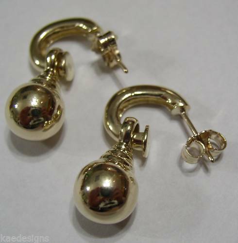 Kaedesigns, New Genuine 9ct Yellow, Rose or White Gold Ball 10mm Euro Ball Stud Earrings