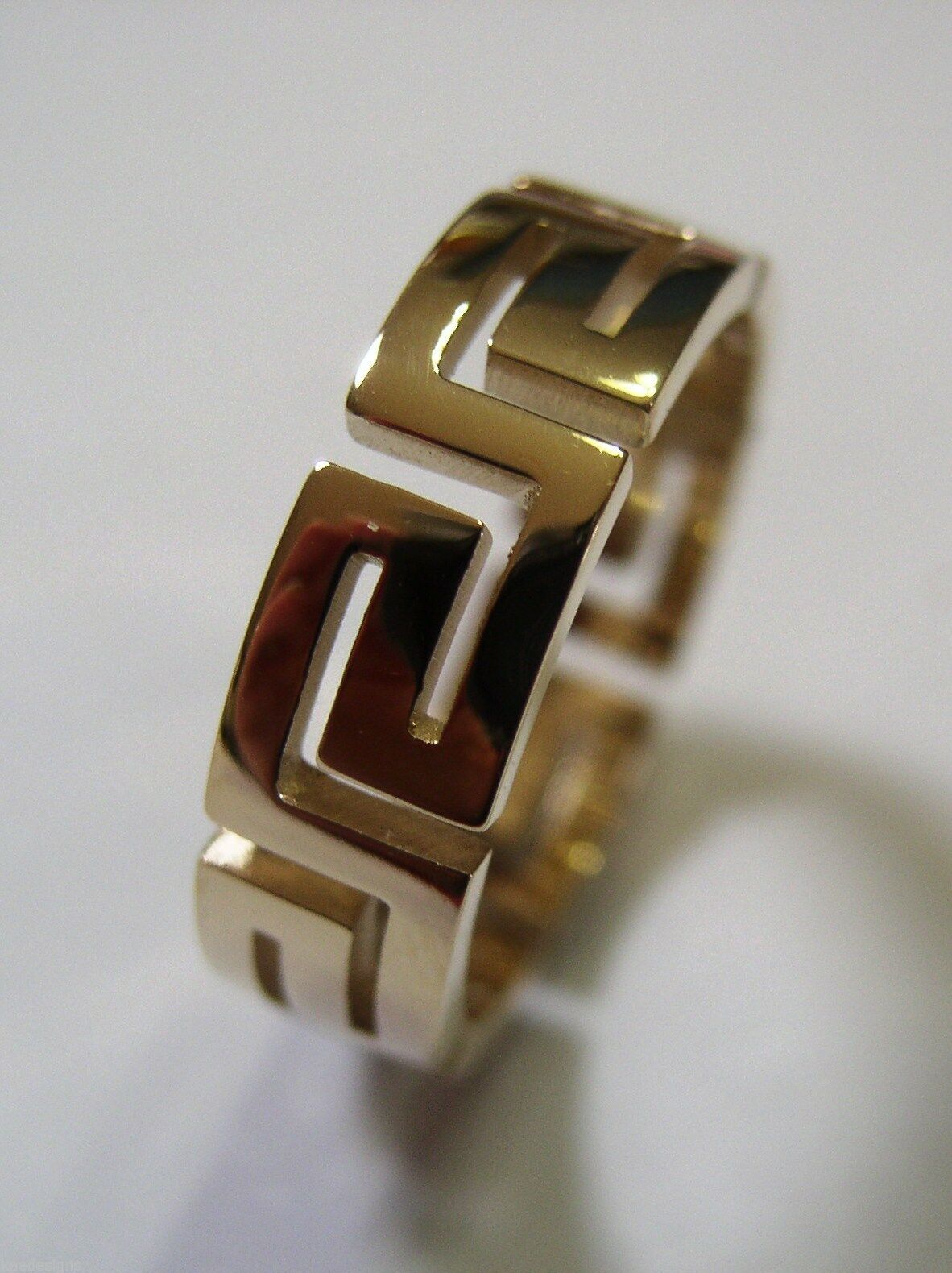 Kaedesigns Genuine Full Solid 9ct 9kt Heavy Yellow, Rose Or White Gold Greek Key Ring Size W