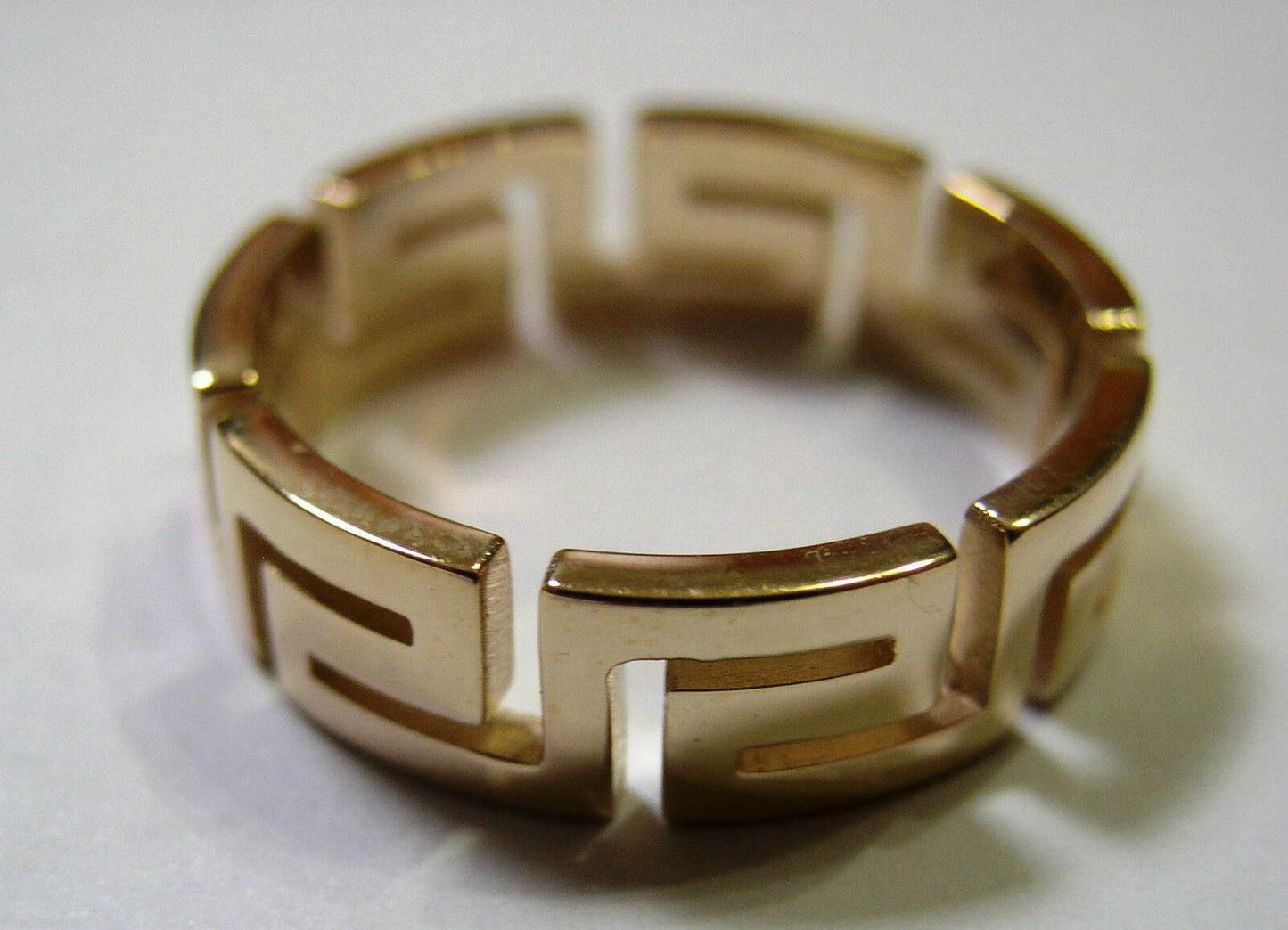 Kaedesigns Genuine Full Solid 9ct 9kt Heavy Yellow, Rose Or White Gold Greek Key Ring Size W