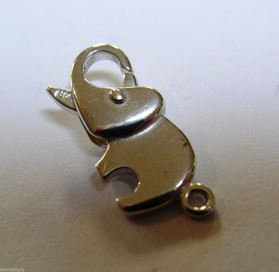 Genuine Sterling Silver Elephant Parrot / lobster clasp Clasp