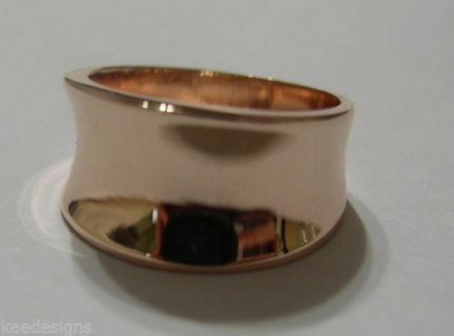 Kaedesigns Genuine Full Solid 9ct 9kt Yellow, Rose or White Gold Concave Dome Ring 250
