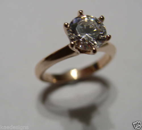 Kaedesigns Genuine 9ct 9kt Solid Yellow, Rose or White Pink Gold Ring 7mm Cubic Zirconia Stone