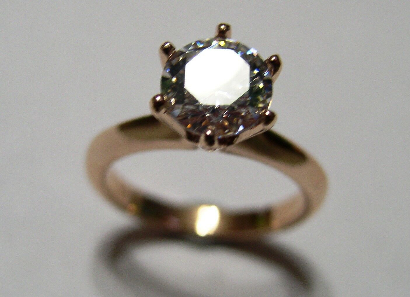 Kaedesigns Genuine 9ct 9kt Solid Yellow, Rose or White Pink Gold Ring 7mm Cubic Zirconia Stone