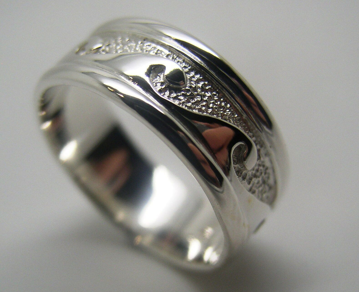 Kaedesigns New Solid Genuine Sterling Silver 925 Surf Wave Ring Size X