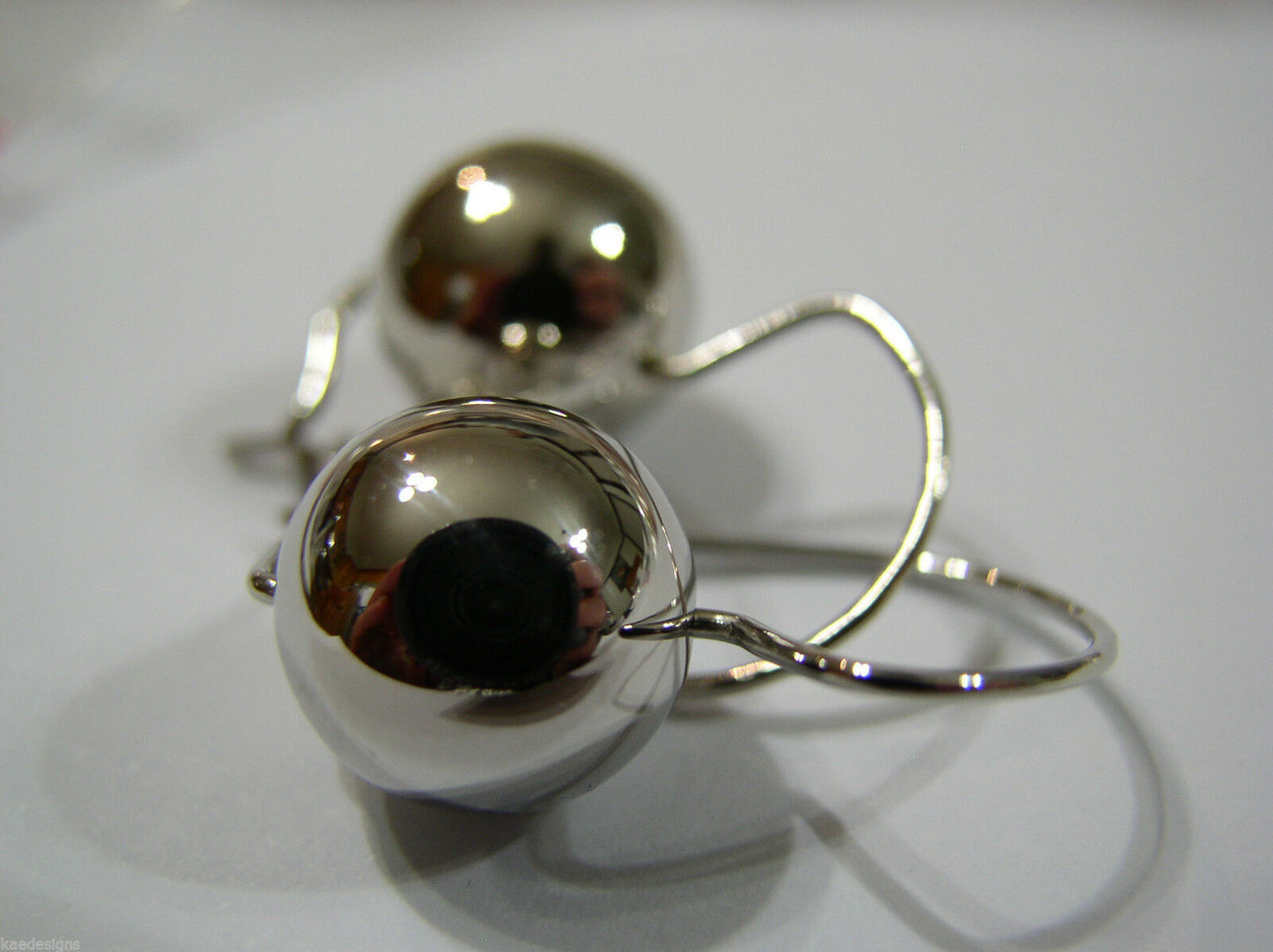 Kaedesigns New Genuine 9ct 9k Yellow, Rose or White Gold 12mm Euro Plain Ball Drop Earrings