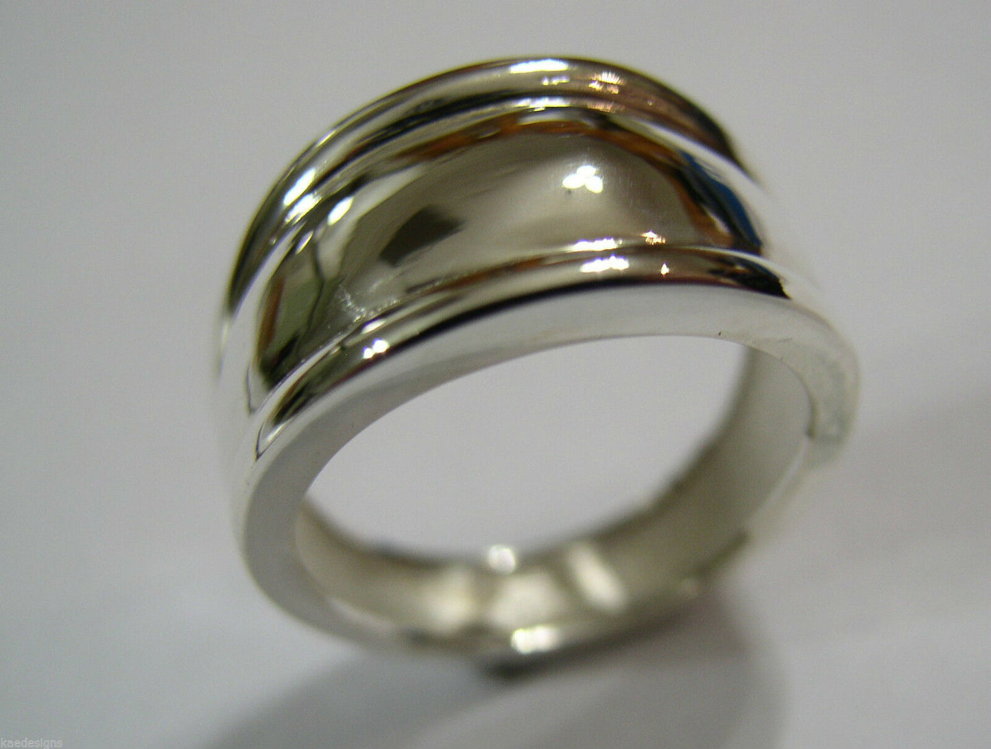 Size L, Kaedesigns, Genuine Sterling Silver 925 Thick Dome Ring 12mm Wide