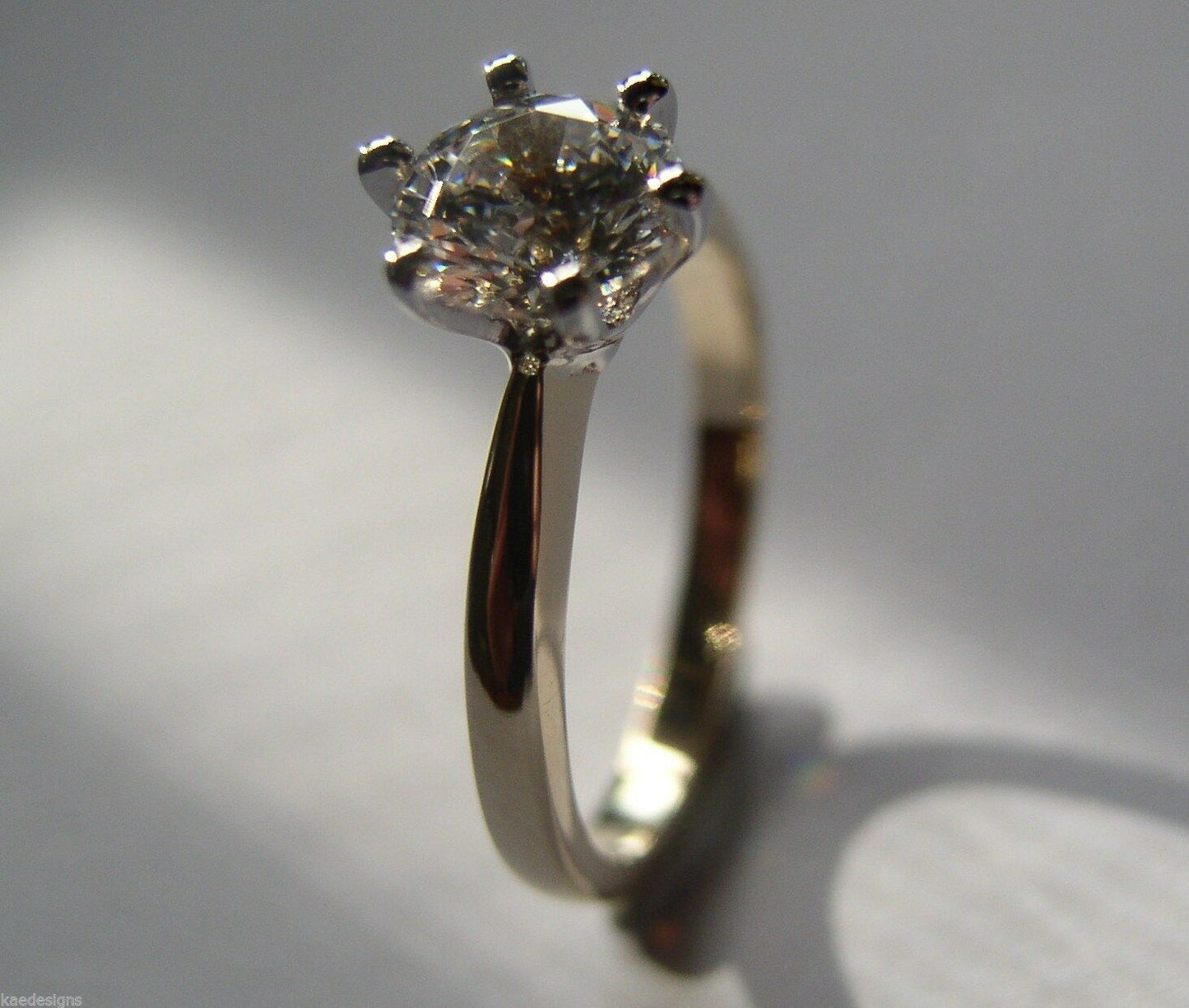 Kaedesigns, Genuine 9ct Solid Yellow Gold + White Gold setting Ring