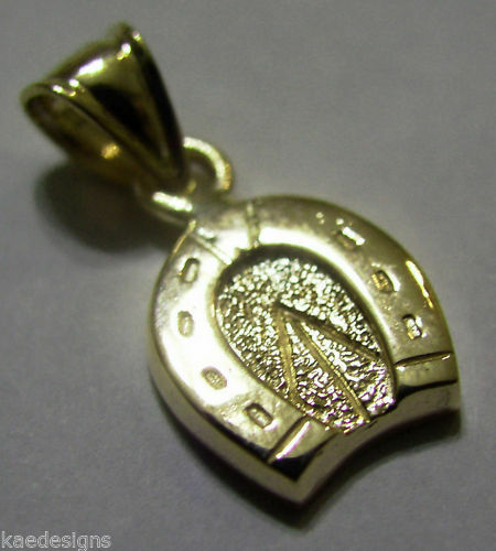 Kaedesigns Genuine New 9ct Large Genuine Yellow, Rose Or White Gold Horseshoe Pendant