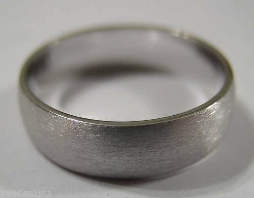Size V, Genuine Matt Finish 9ct 9K 375 Solid White Gold Wedding Band Ring