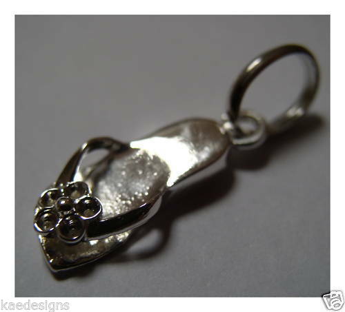 Genuine New Sterling Silver Flower Thong Pendant Charm 357