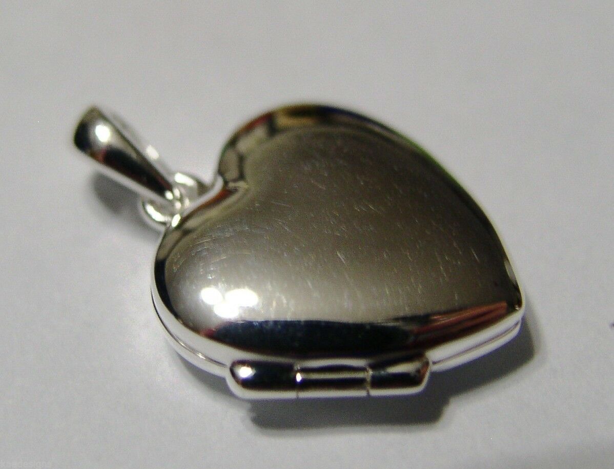 Genuine Sterling Silver Small Heart Locket Pendant With 2 Photos