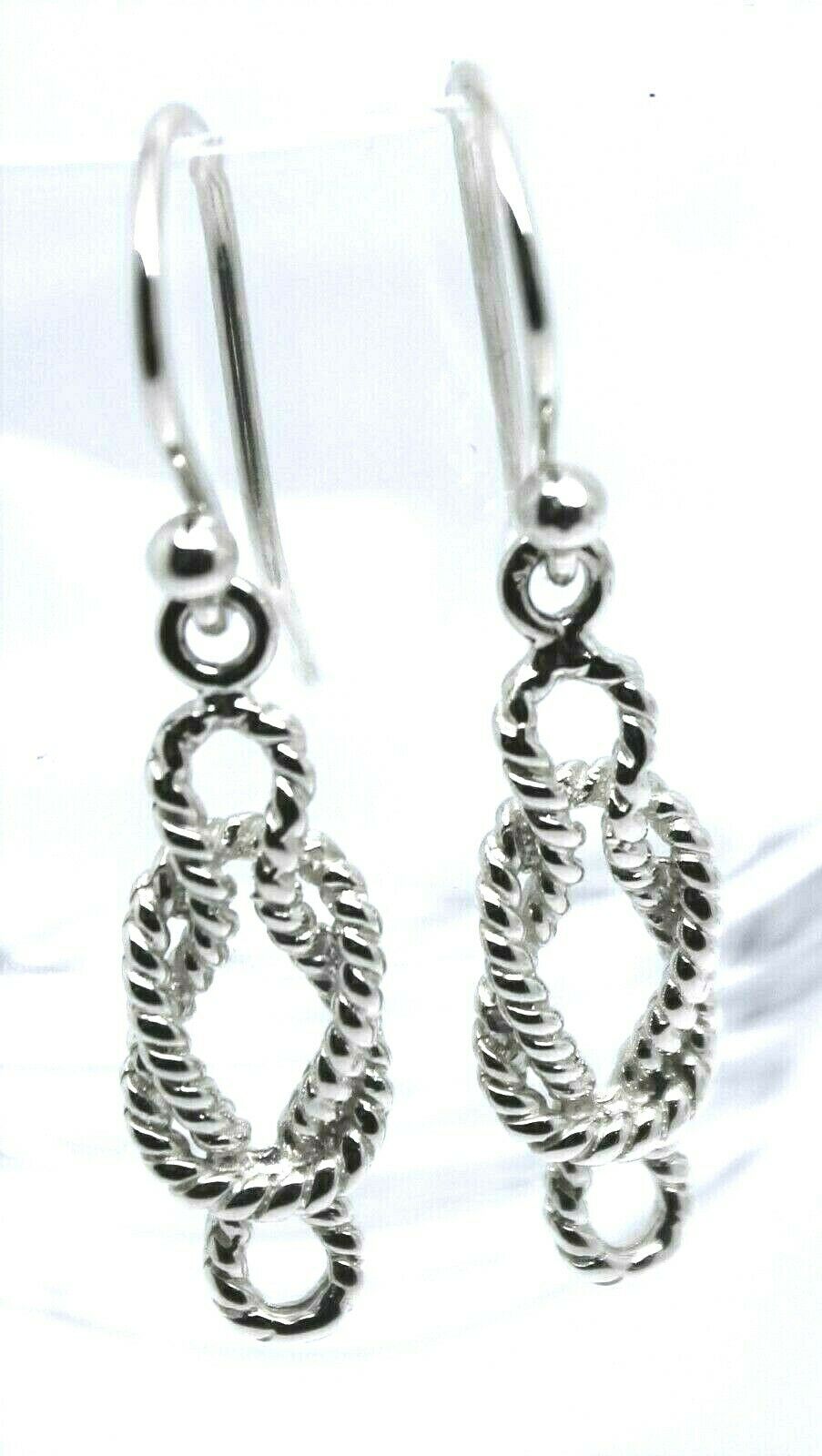 Genuine New 9ct Yellow, Rose or White Gold Swirl Knot Hook Earrings