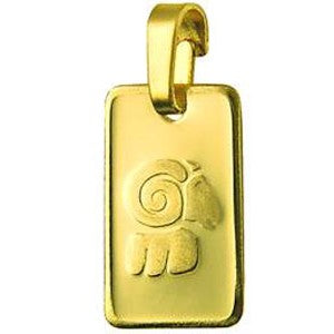 Genuine New 9ct 9k yellow gold Rectangle Zodiac Pendant - All star signs available
