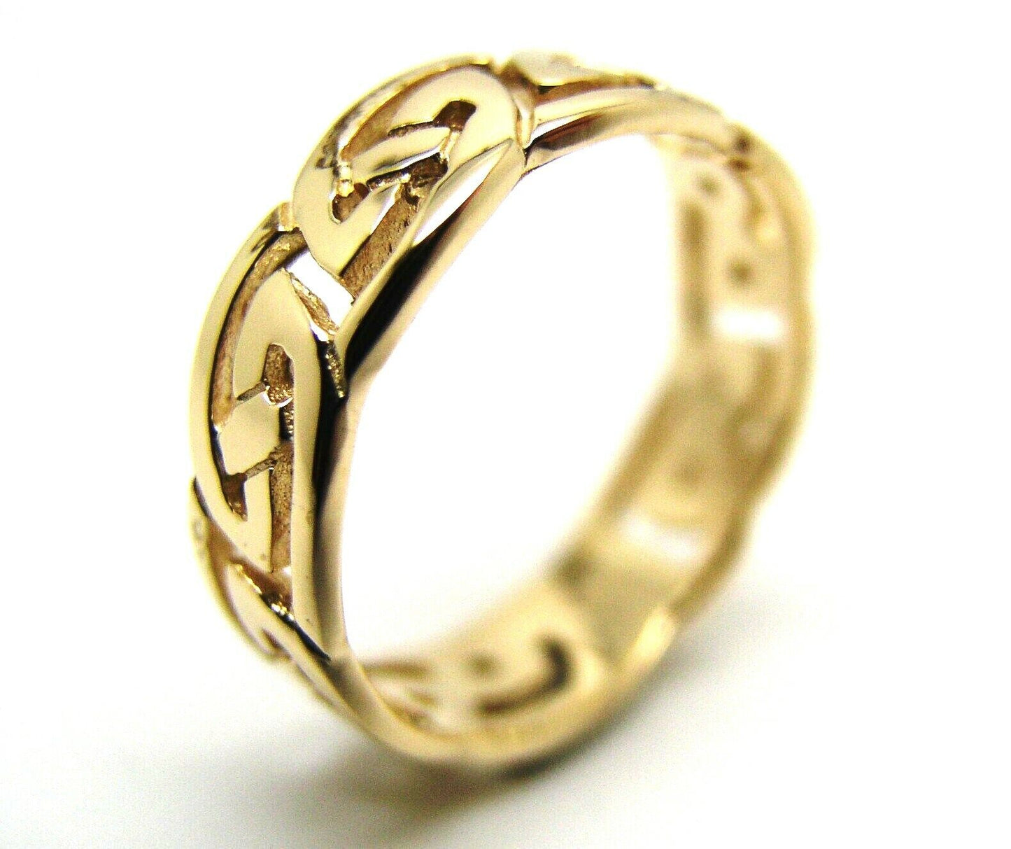 Genuine Size P 9ct Yellow, Rose or White Gold 6mm Celtic Weave Ring 274