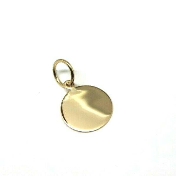 Genuine 9ct 9k Solid Yellow, Rose or White Gold 12mm disc round circle pendant