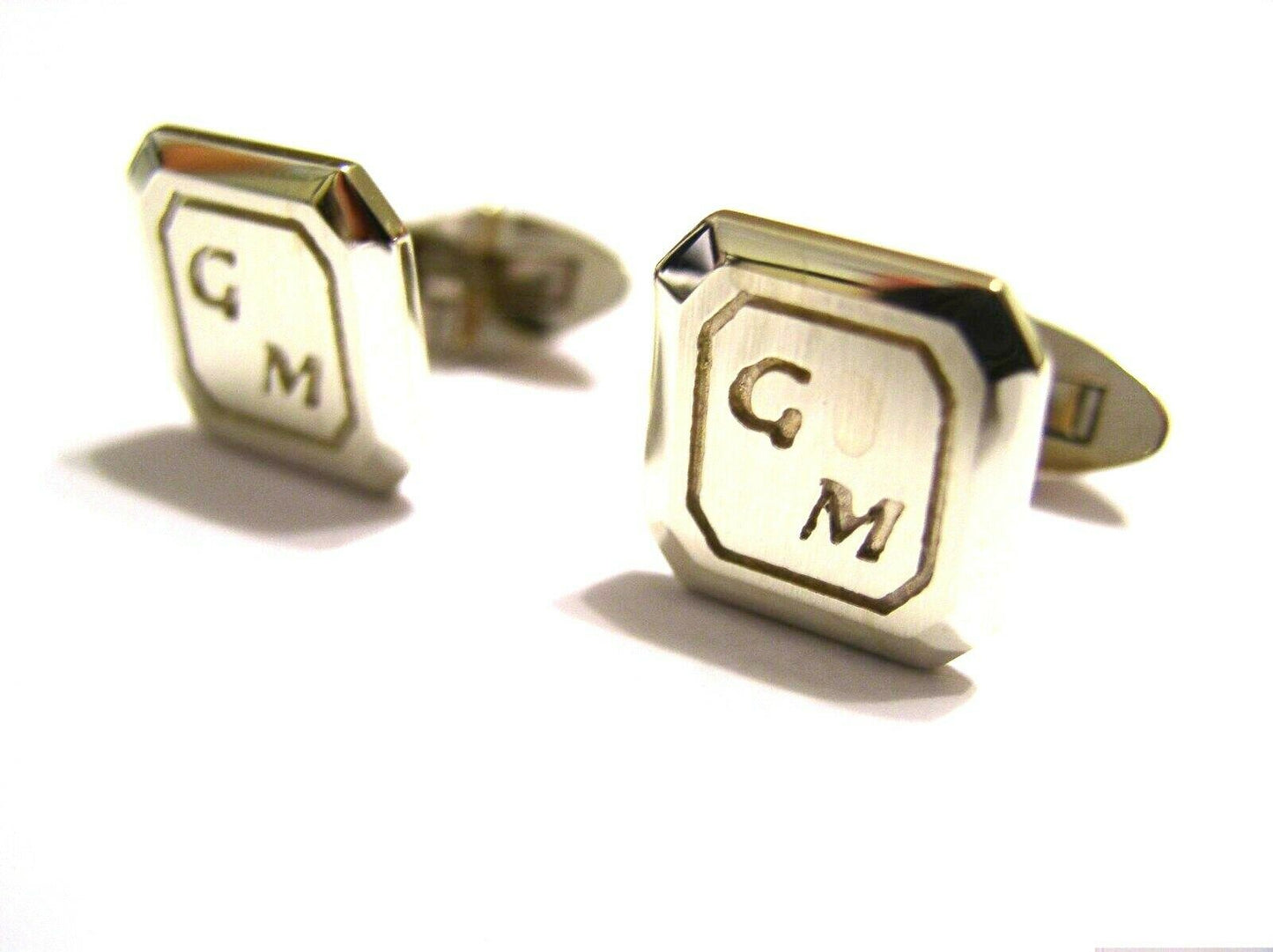 Kaedesigns Genuine Custom Made Cufflinks 9ct 9k White Gold Full Solid