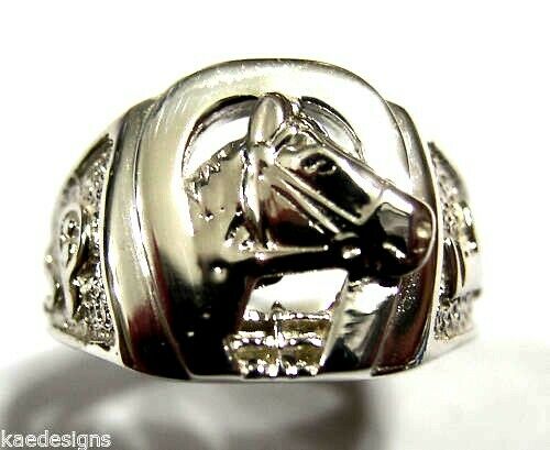 Size W Kaedesigns, New Genuine Sterling Silver Large Horse Shoe Ring 390