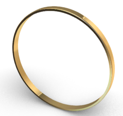 Genuine 9ct Yellow gold 4.5mm wide Solid Flat Profile bangle 61.5mm outside diameter