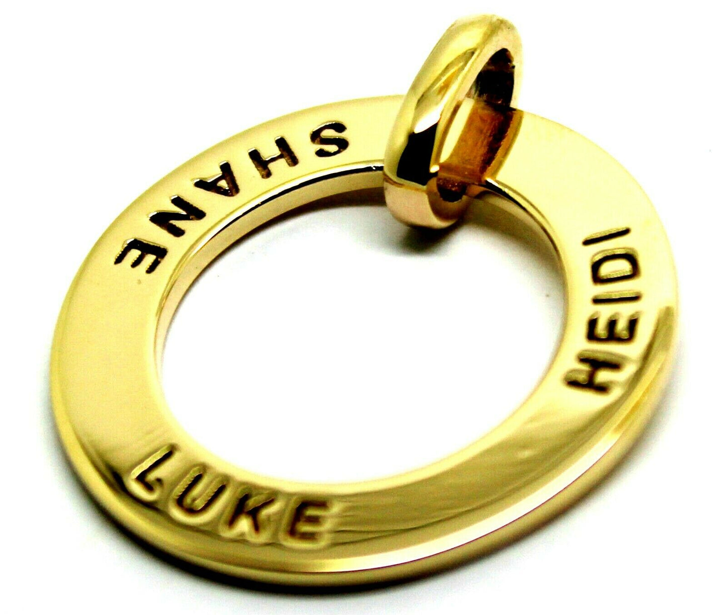 Genuine Solid 9ct Yellow, Rose or White Gold / 375, Personalized & Engravable Circle Pendant