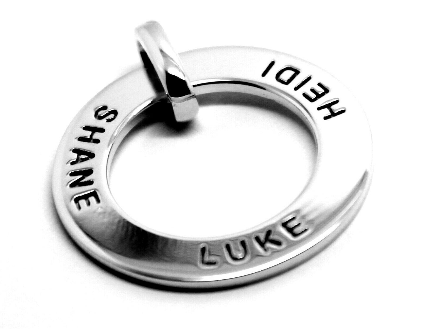 Genuine Solid 9ct Yellow, Rose or White Gold / 375, Personalized & Engravable Circle Pendant