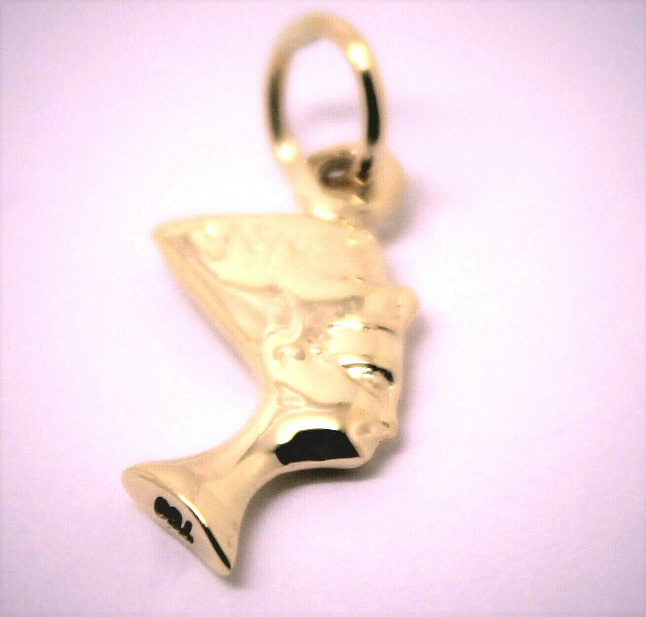 Kaedesigns, Genuine 18K Yellow, Rose or White Gold Small 3D Egyptian Nefertiti Charm