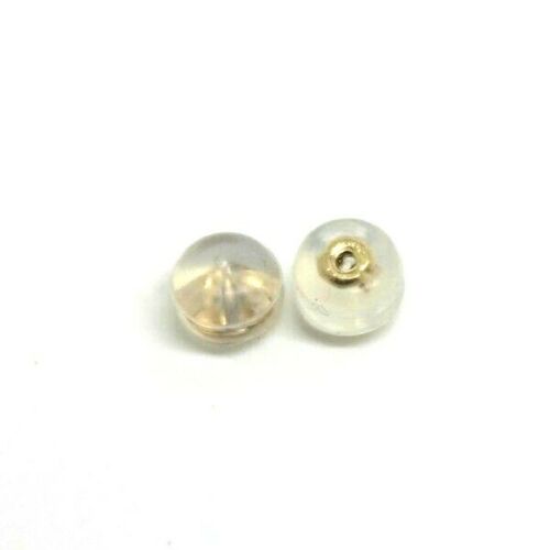 18ct Yellow Gold or White Gold Disc Silicone Butterfly Small Earring Backs (light weight)