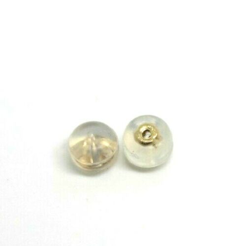18ct Yellow Gold or White Gold Disc Silicone Butterfly Small Earring Backs (light weight)
