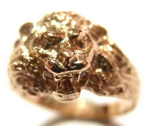 Kaedesigns Genuine Solid New 9ct 9kt Yellow, Rose or White Gold Large Lion's Head Ring