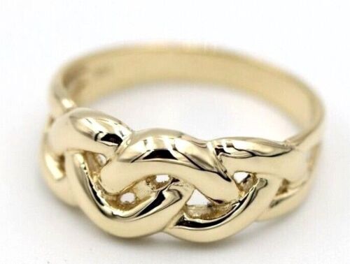 Genuine Solid 9ct White Or Rose Or Yellow Gold Celtic Knot Ring Choose Size