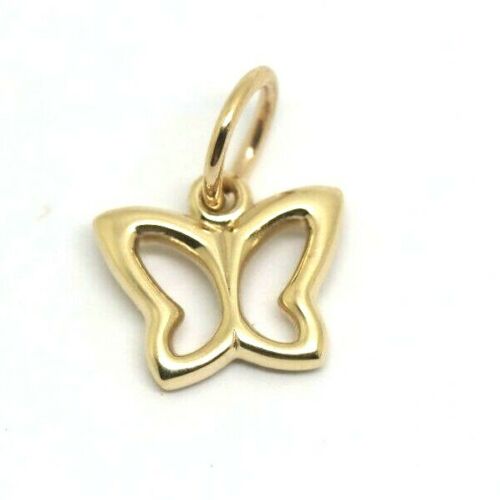 Genuine Small New 9k 9ct Yellow Gold Filigree Butterfly Pendant or Charm