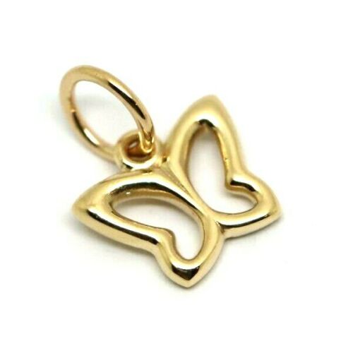 Genuine Small New 9k 9ct Yellow Gold Filigree Butterfly Pendant or Charm