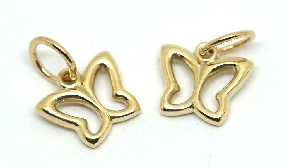 Genuine Small New 9k 9ct Yellow Gold Filigree Butterfly Pendant or Charm