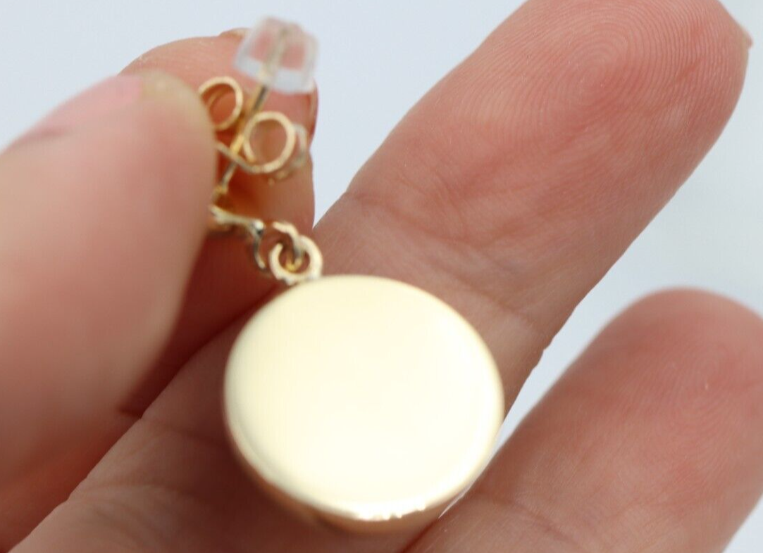 Genuine 9ct Yellow, Rose or White Gold 16mm half ball + 6mm ball stud earrings