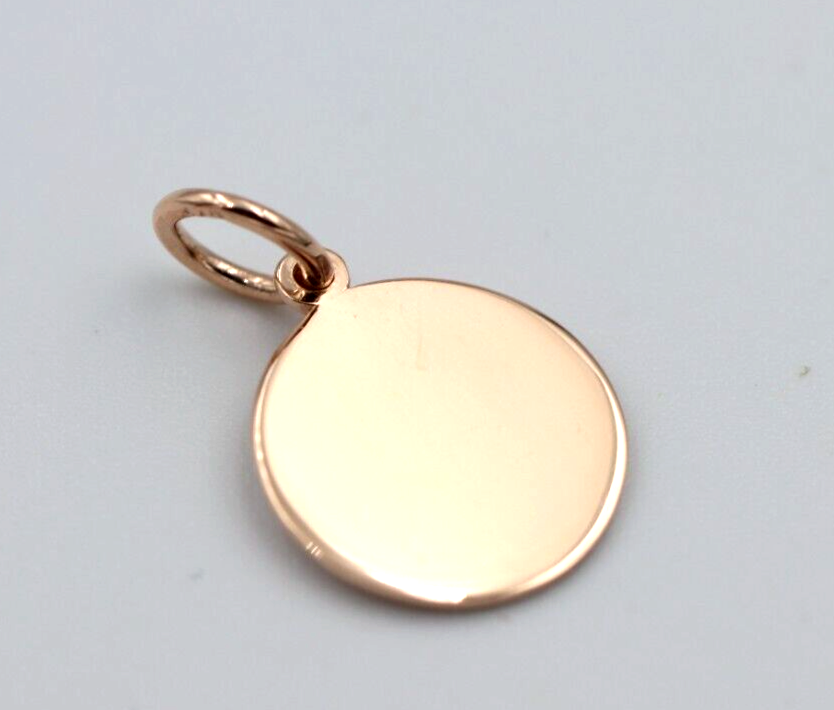 Genuine 9ct 9k Solid Yellow, Rose or White Gold 12mm disc round circle pendant